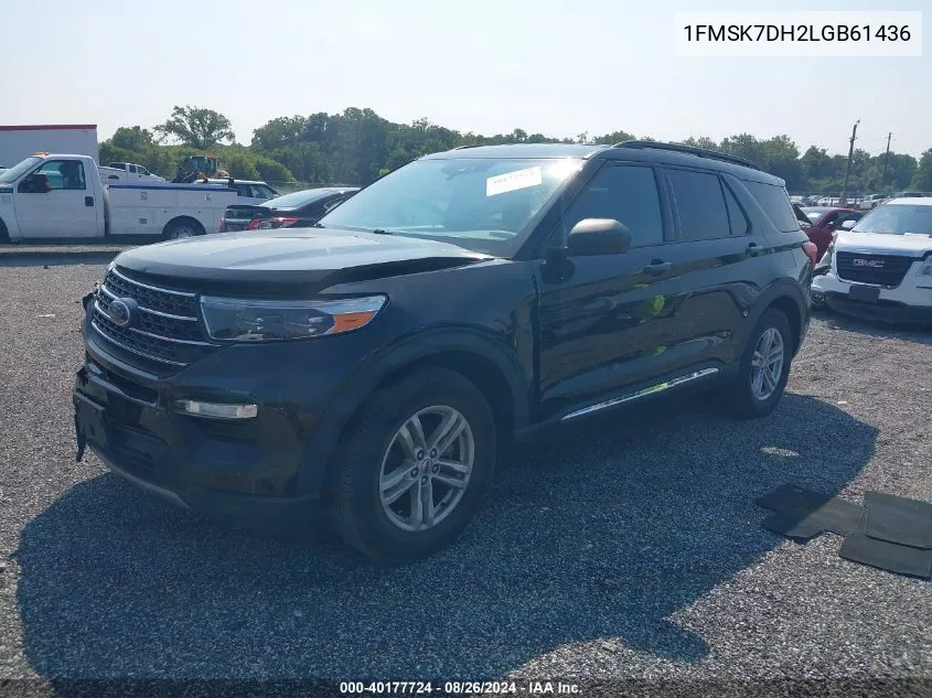 2020 Ford Explorer Xlt VIN: 1FMSK7DH2LGB61436 Lot: 40177724