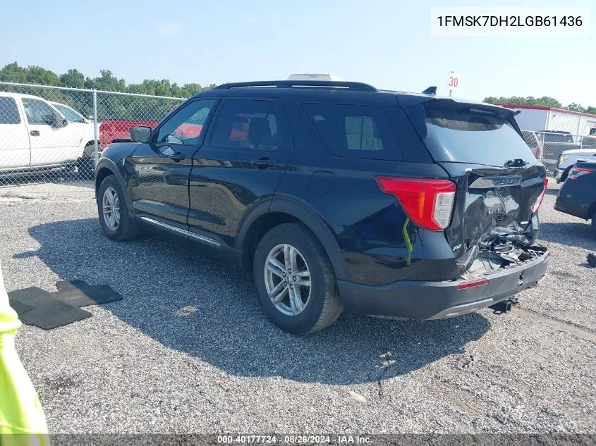 2020 Ford Explorer Xlt VIN: 1FMSK7DH2LGB61436 Lot: 40177724