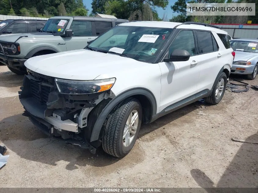 2020 Ford Explorer Xlt VIN: 1FMSK7DH8LGC49696 Lot: 40286062