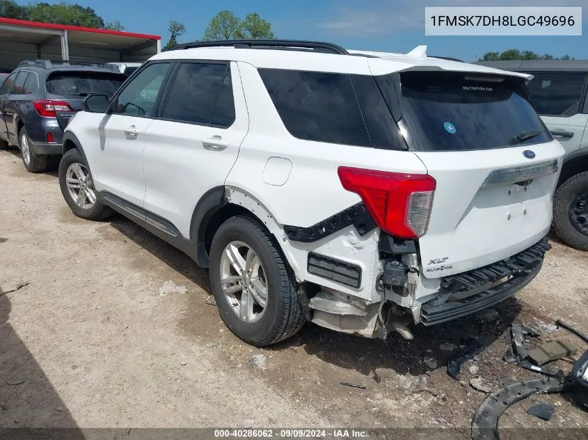 2020 Ford Explorer Xlt VIN: 1FMSK7DH8LGC49696 Lot: 40286062