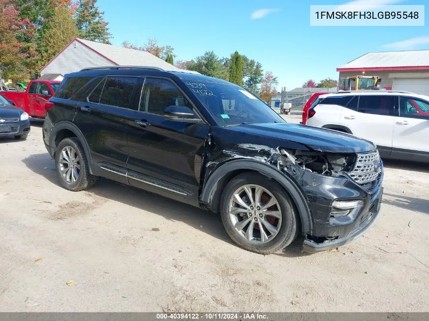 2020 Ford Explorer Limited VIN: 1FMSK8FH3LGB95548 Lot: 40394122