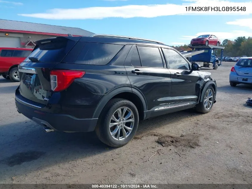 2020 Ford Explorer Limited VIN: 1FMSK8FH3LGB95548 Lot: 40394122