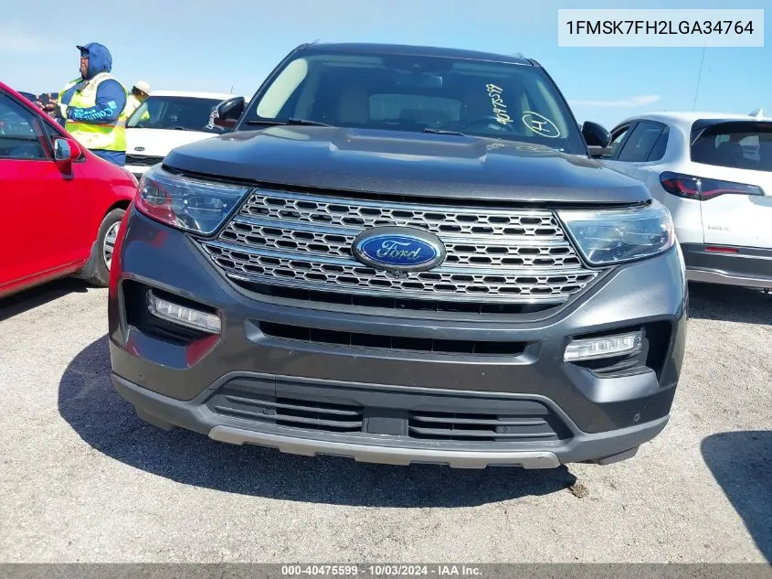 2020 Ford Explorer Limited VIN: 1FMSK7FH2LGA34764 Lot: 40475599