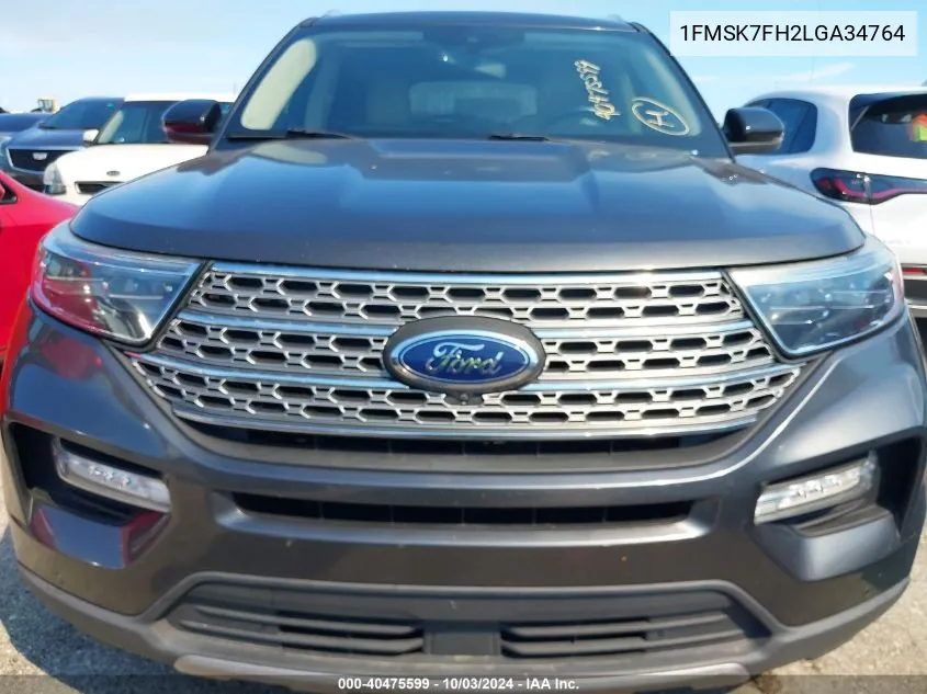 2020 Ford Explorer Limited VIN: 1FMSK7FH2LGA34764 Lot: 40475599