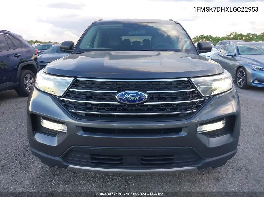 2020 Ford Explorer Xlt VIN: 1FMSK7DHXLGC22953 Lot: 40477120