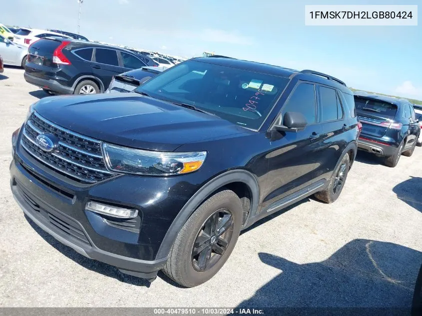 2020 Ford Explorer Xlt VIN: 1FMSK7DH2LGB80424 Lot: 40479510