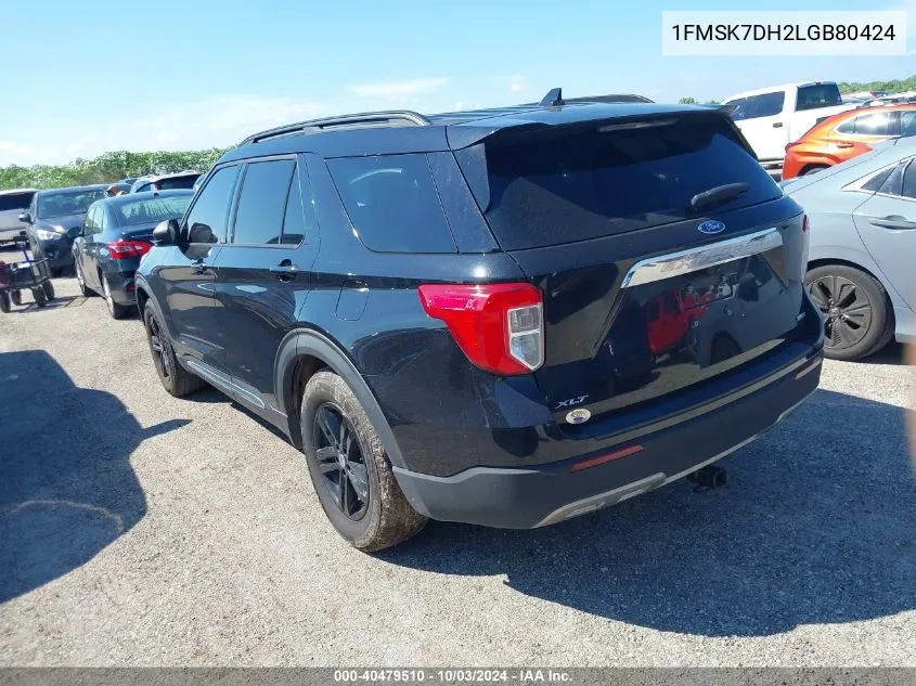 2020 Ford Explorer Xlt VIN: 1FMSK7DH2LGB80424 Lot: 40479510