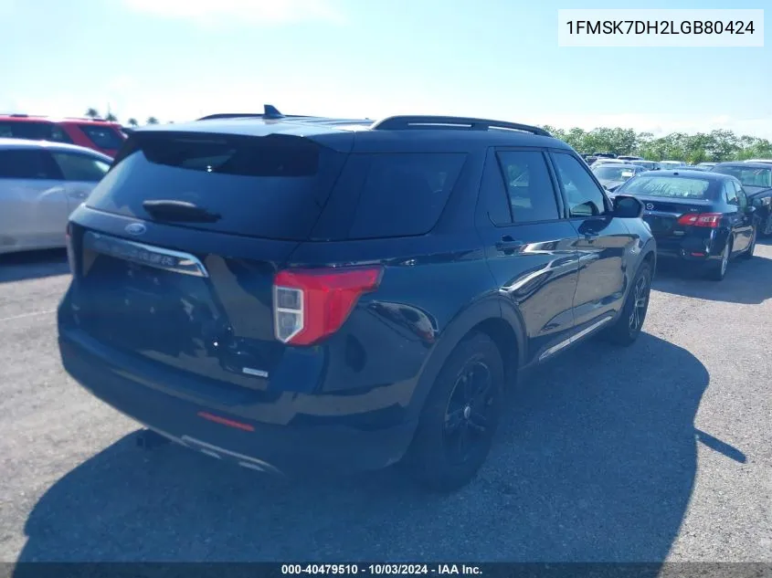 2020 Ford Explorer Xlt VIN: 1FMSK7DH2LGB80424 Lot: 40479510