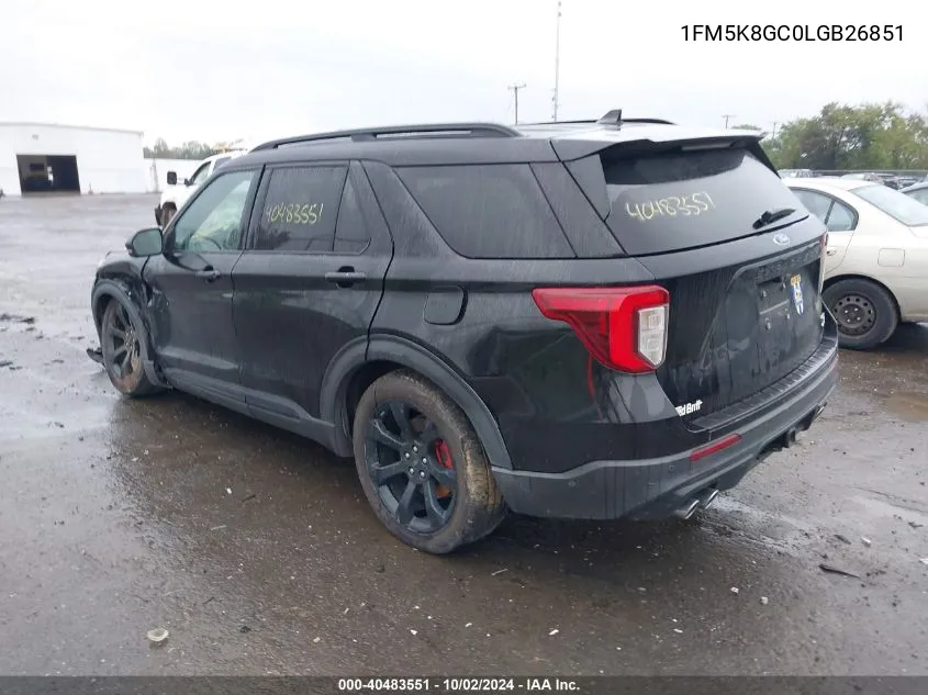 2020 Ford Explorer St VIN: 1FM5K8GC0LGB26851 Lot: 40483551