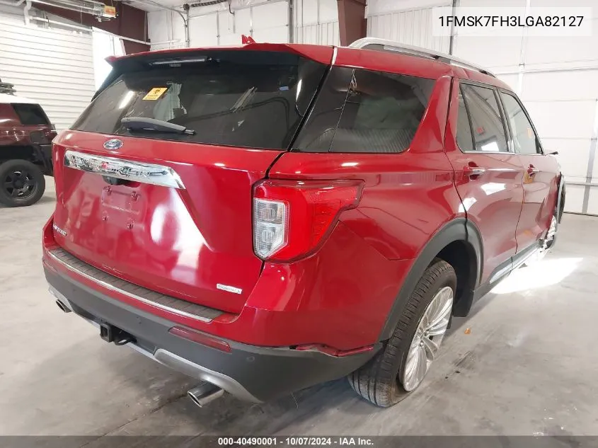 2020 Ford Explorer Limited VIN: 1FMSK7FH3LGA82127 Lot: 40490001