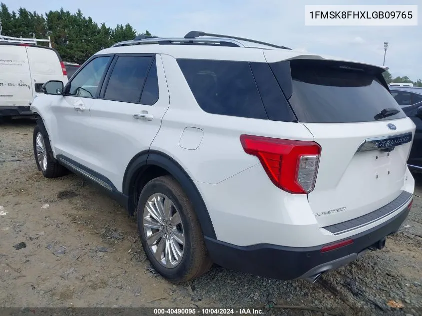 2020 Ford Explorer Limited VIN: 1FMSK8FHXLGB09765 Lot: 40490095