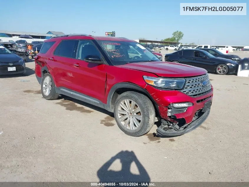 2020 Ford Explorer Limited VIN: 1FMSK7FH2LGD05077 Lot: 40494855