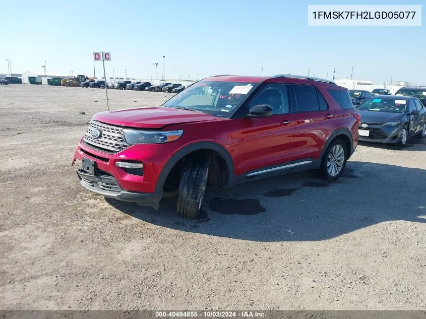 2020 Ford Explorer Limited VIN: 1FMSK7FH2LGD05077 Lot: 40494855