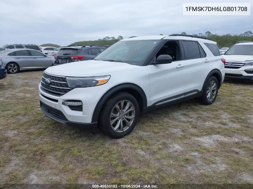 2020 Ford Explorer Xlt VIN: 1FMSK7DH6LGB01708 Lot: 40533182