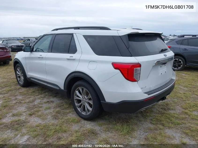 2020 Ford Explorer Xlt VIN: 1FMSK7DH6LGB01708 Lot: 40533182