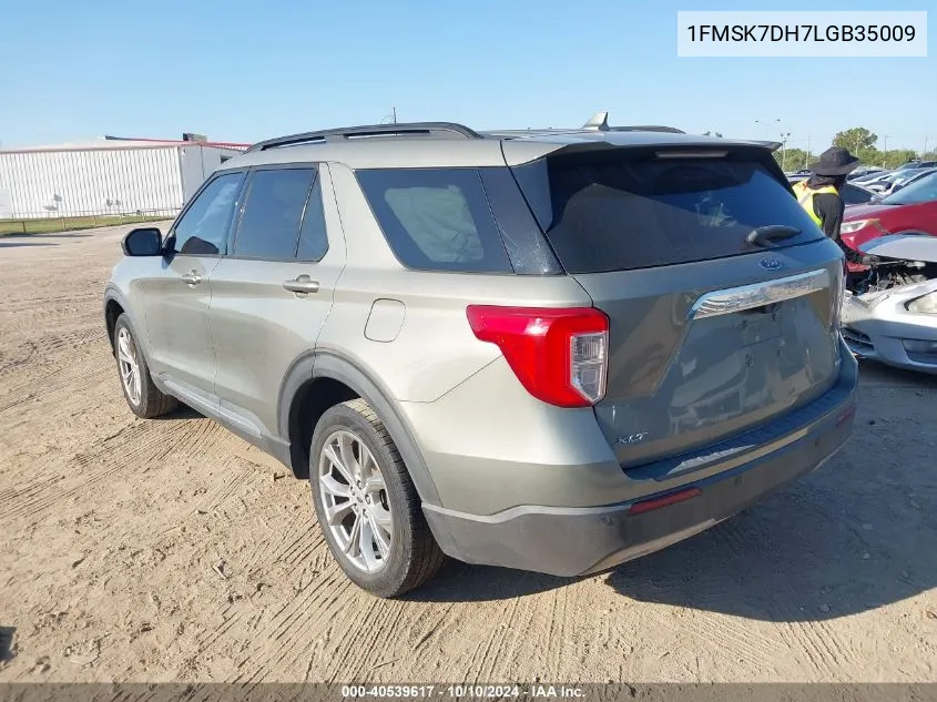 2020 Ford Explorer Xlt VIN: 1FMSK7DH7LGB35009 Lot: 40539617