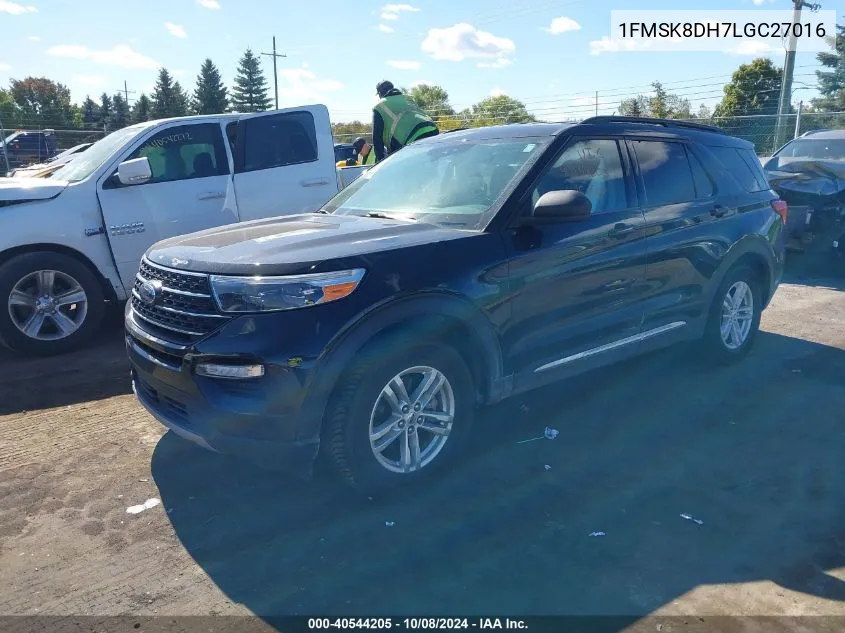 2020 Ford Explorer Xlt VIN: 1FMSK8DH7LGC27016 Lot: 40544205