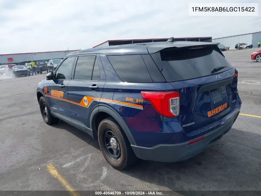 2020 Ford Police Interceptor Utility VIN: 1FM5K8AB6LGC15422 Lot: 40546709