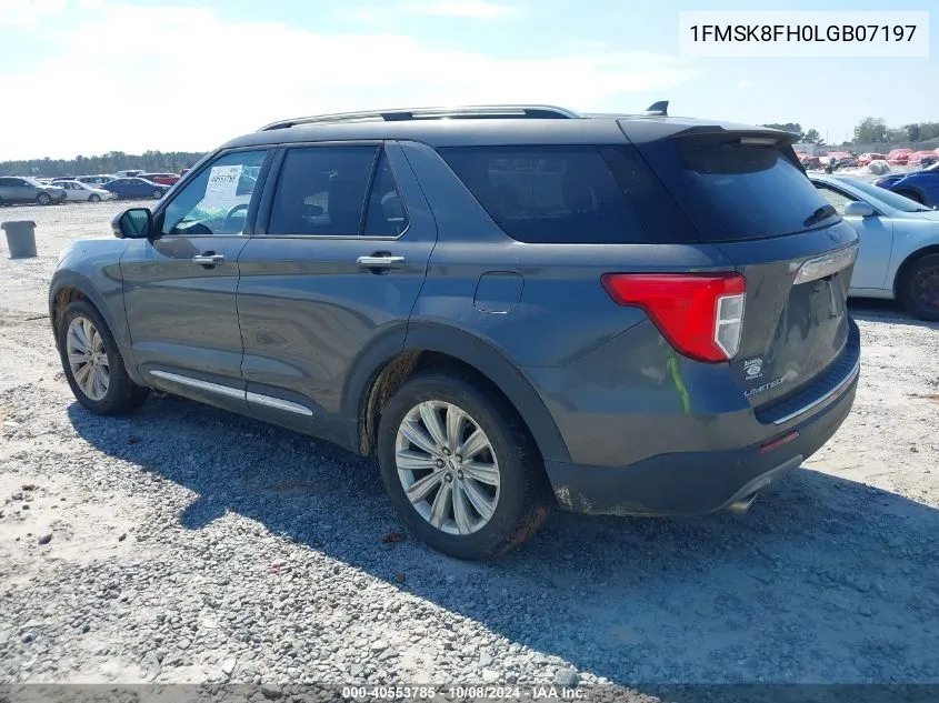 2020 Ford Explorer Limited VIN: 1FMSK8FH0LGB07197 Lot: 40553785