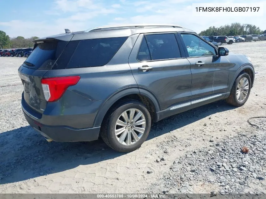 2020 Ford Explorer Limited VIN: 1FMSK8FH0LGB07197 Lot: 40553785