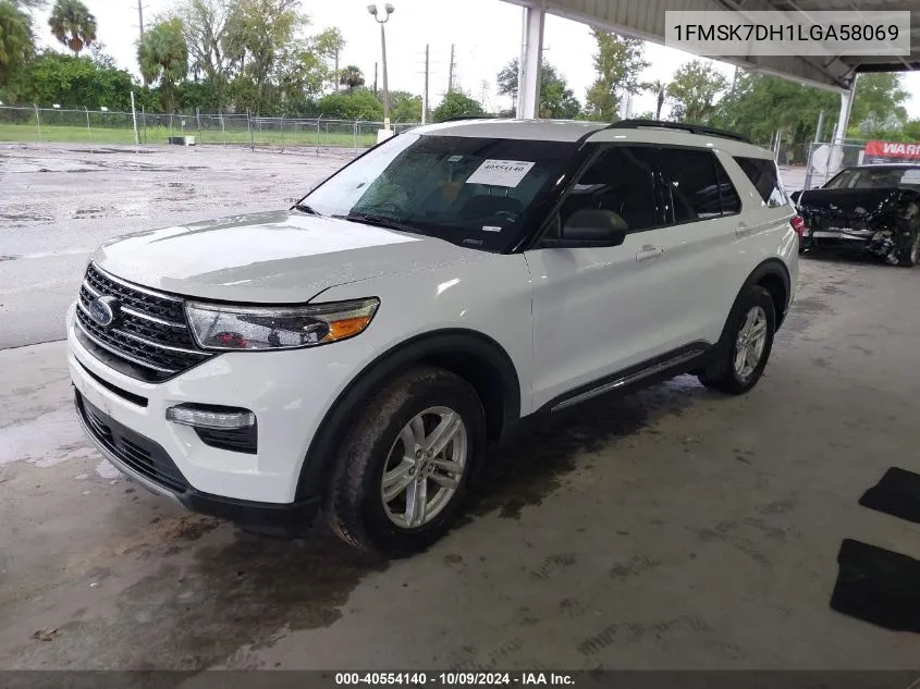 2020 Ford Explorer Xlt VIN: 1FMSK7DH1LGA58069 Lot: 40554140