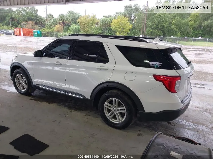 2020 Ford Explorer Xlt VIN: 1FMSK7DH1LGA58069 Lot: 40554140