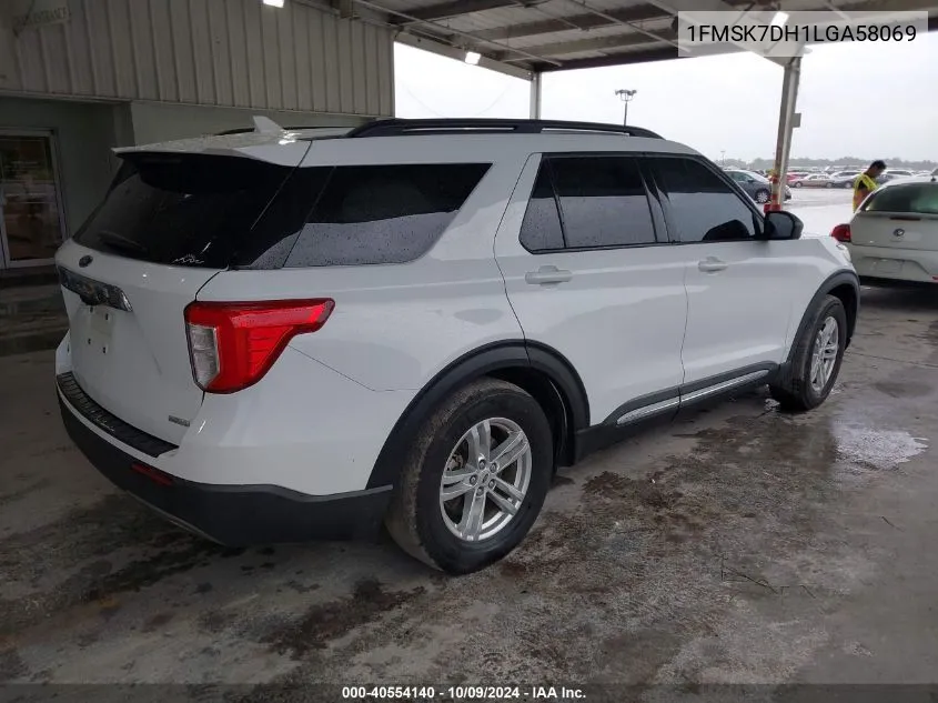 2020 Ford Explorer Xlt VIN: 1FMSK7DH1LGA58069 Lot: 40554140