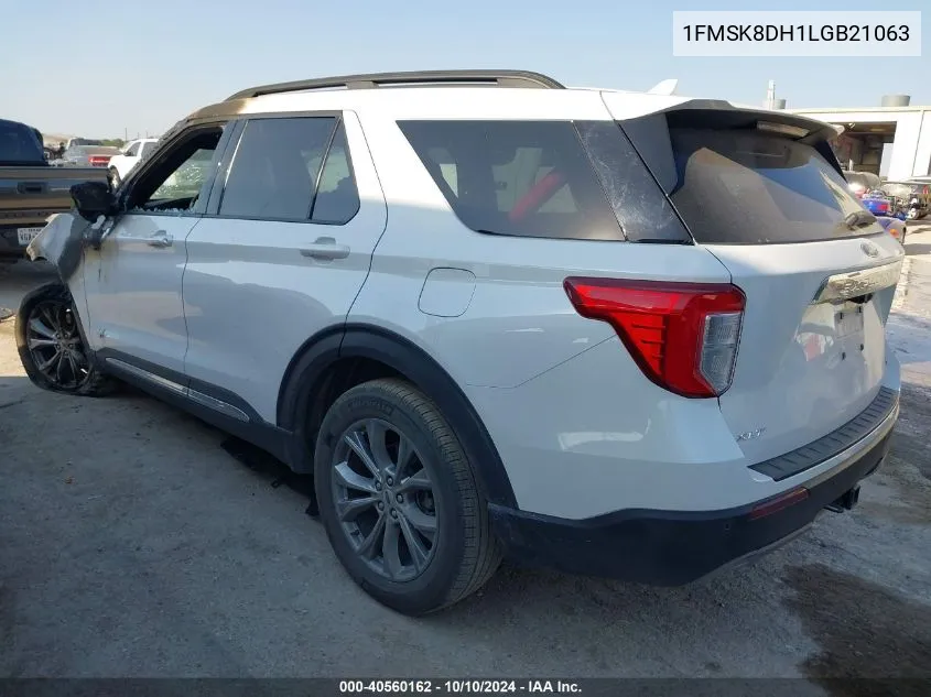 2020 Ford Explorer Xlt VIN: 1FMSK8DH1LGB21063 Lot: 40560162