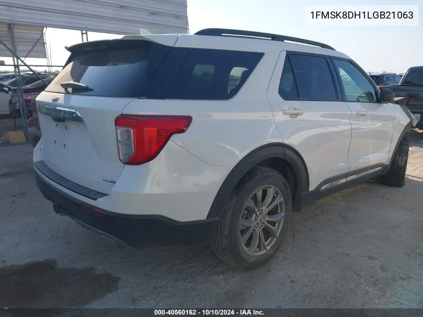 2020 Ford Explorer Xlt VIN: 1FMSK8DH1LGB21063 Lot: 40560162