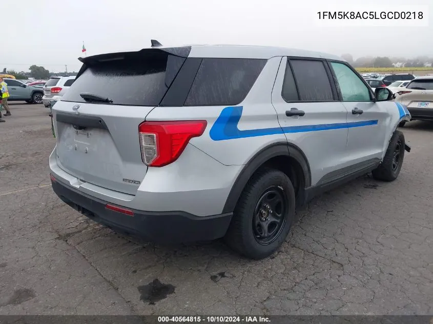 2020 Ford Police Interceptor Utility VIN: 1FM5K8AC5LGCD0218 Lot: 40564815