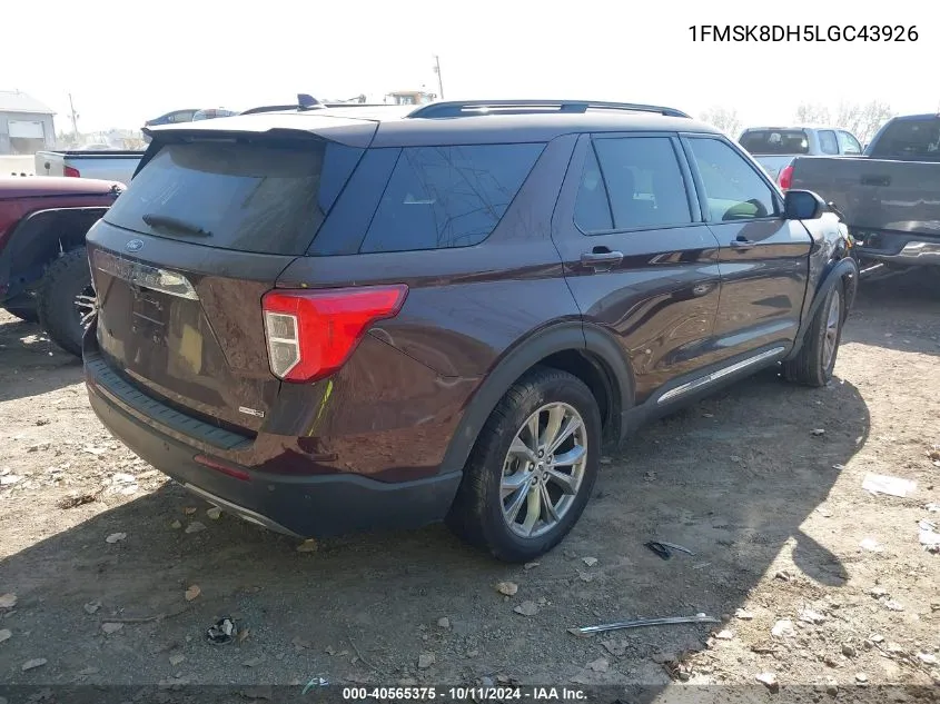 2020 Ford Explorer Xlt VIN: 1FMSK8DH5LGC43926 Lot: 40565375