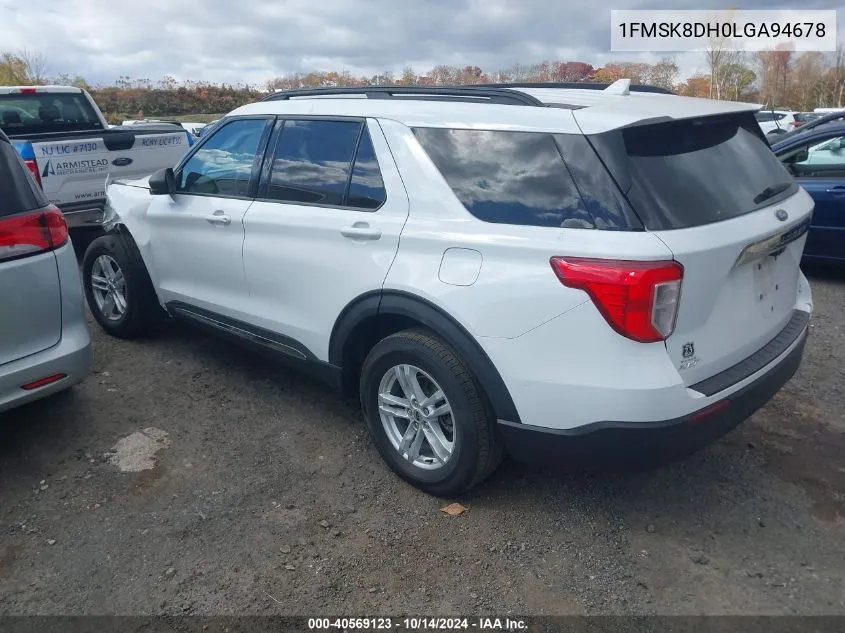 2020 Ford Explorer Xlt VIN: 1FMSK8DH0LGA94678 Lot: 40569123