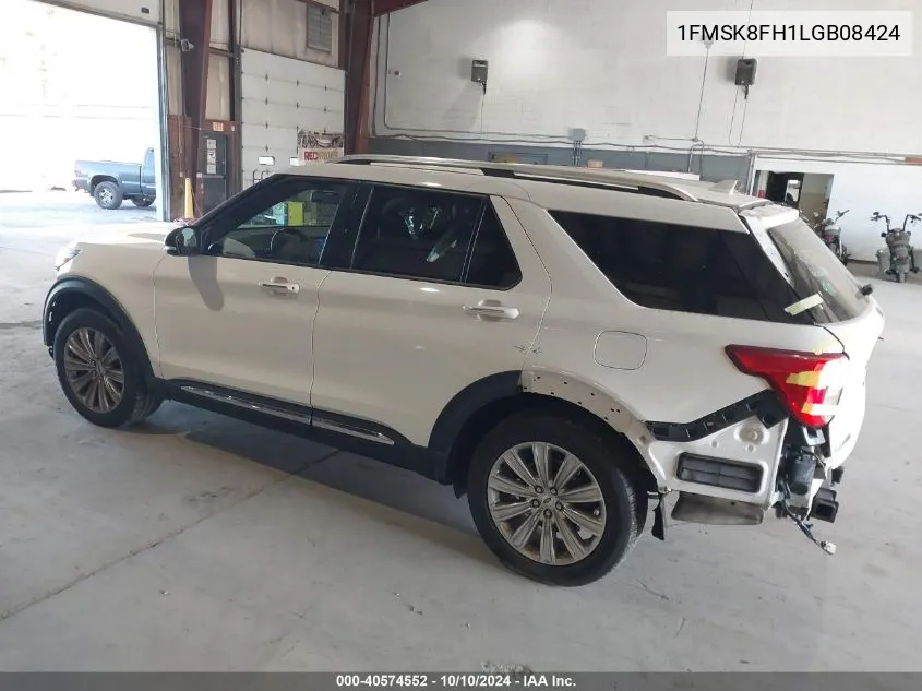 2020 Ford Explorer Limited VIN: 1FMSK8FH1LGB08424 Lot: 40574552