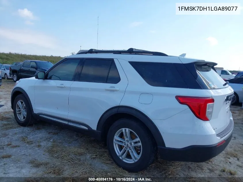 2020 Ford Explorer Xlt VIN: 1FMSK7DH1LGA89077 Lot: 40594176