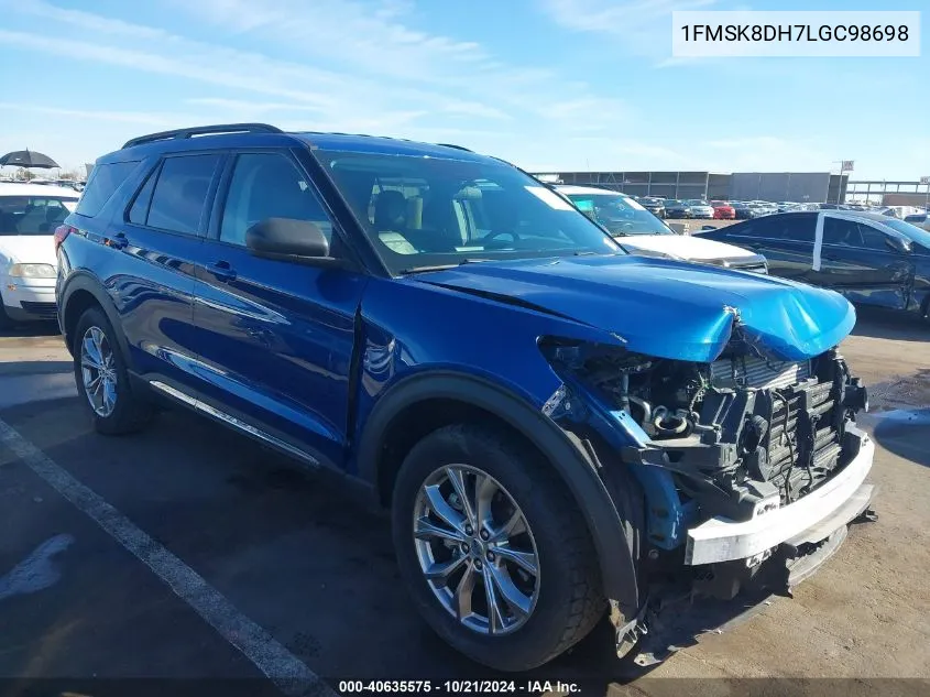 2020 Ford Explorer Xlt VIN: 1FMSK8DH7LGC98698 Lot: 40635575