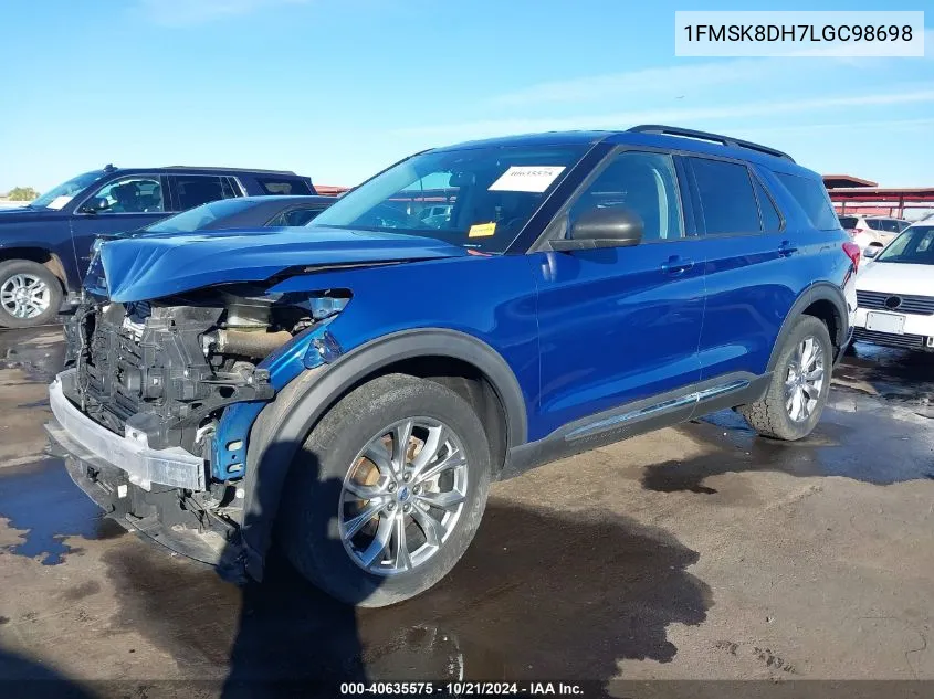 2020 Ford Explorer Xlt VIN: 1FMSK8DH7LGC98698 Lot: 40635575