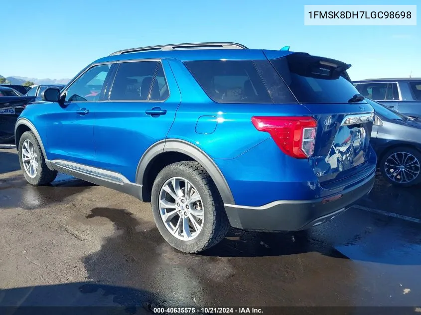 2020 Ford Explorer Xlt VIN: 1FMSK8DH7LGC98698 Lot: 40635575