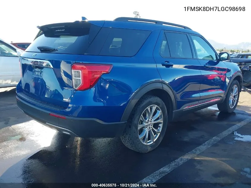 2020 Ford Explorer Xlt VIN: 1FMSK8DH7LGC98698 Lot: 40635575