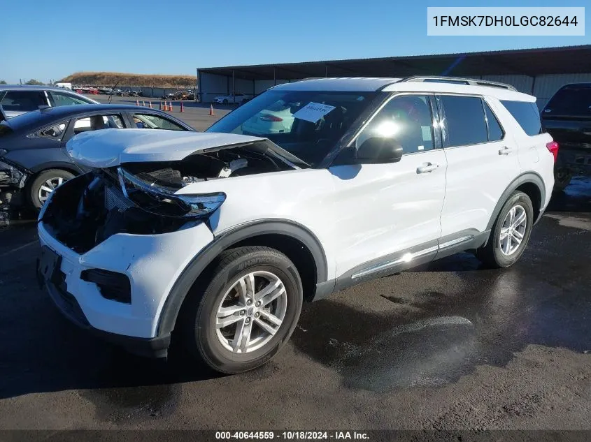 2020 Ford Explorer Xlt VIN: 1FMSK7DH0LGC82644 Lot: 40644559