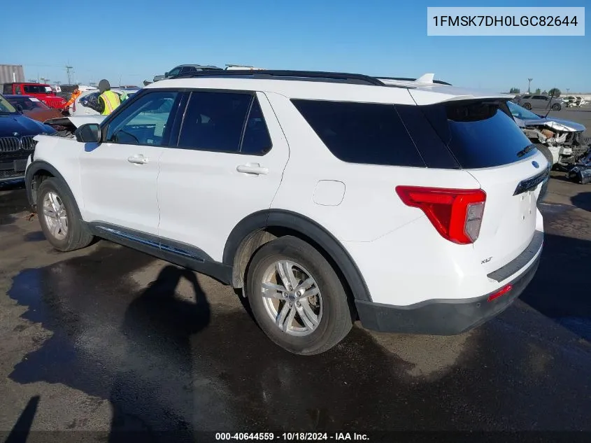 2020 Ford Explorer Xlt VIN: 1FMSK7DH0LGC82644 Lot: 40644559