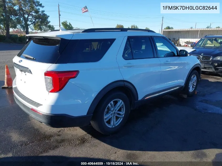 2020 Ford Explorer Xlt VIN: 1FMSK7DH0LGC82644 Lot: 40644559