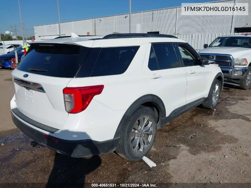 2020 Ford Explorer Xlt VIN: 1FMSK7DH0LGD16145 Lot: 40651531