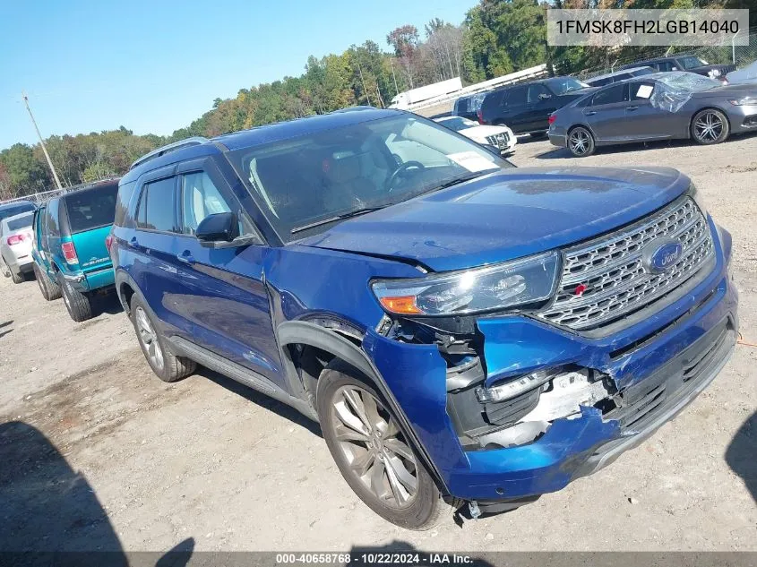 2020 Ford Explorer Limited VIN: 1FMSK8FH2LGB14040 Lot: 40658768