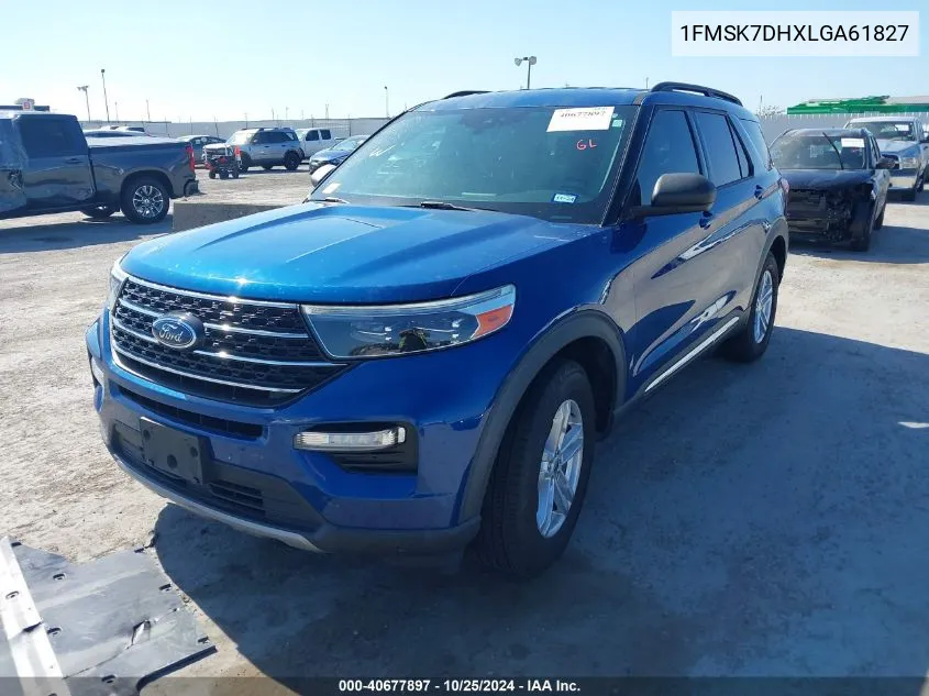 2020 Ford Explorer Xlt VIN: 1FMSK7DHXLGA61827 Lot: 40677897