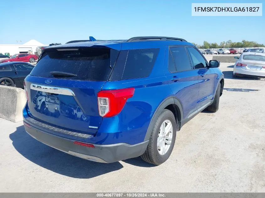 2020 Ford Explorer Xlt VIN: 1FMSK7DHXLGA61827 Lot: 40677897