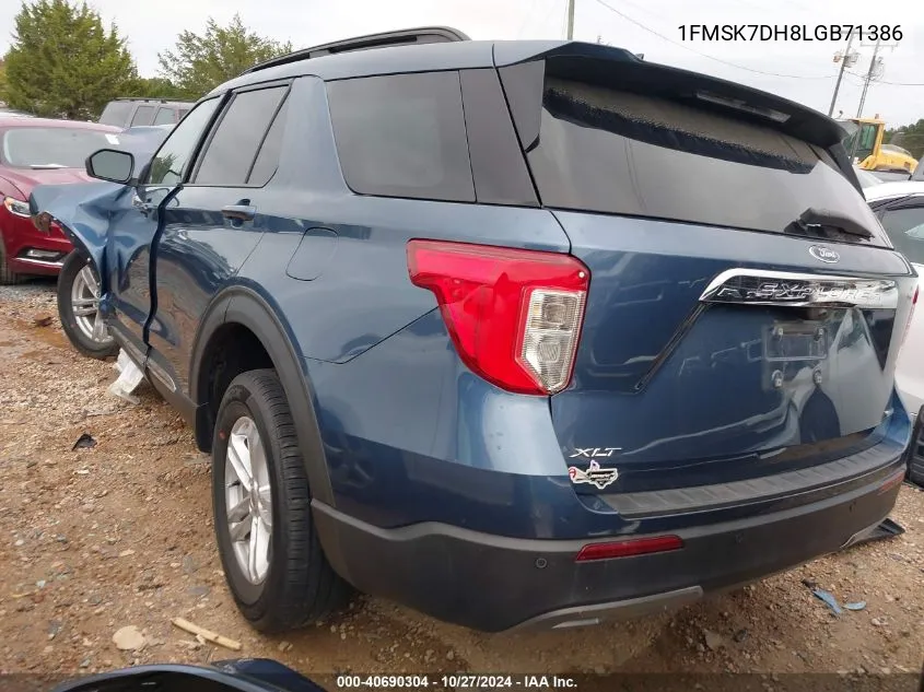 2020 Ford Explorer Xlt VIN: 1FMSK7DH8LGB71386 Lot: 40690304