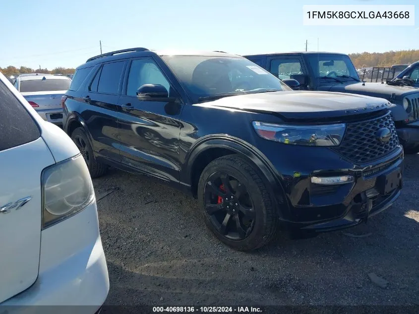 2020 Ford Explorer St VIN: 1FM5K8GCXLGA43668 Lot: 40698136