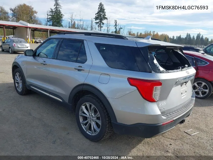 2020 Ford Explorer Xlt VIN: 1FMSK8DH4LGC76593 Lot: 40702465