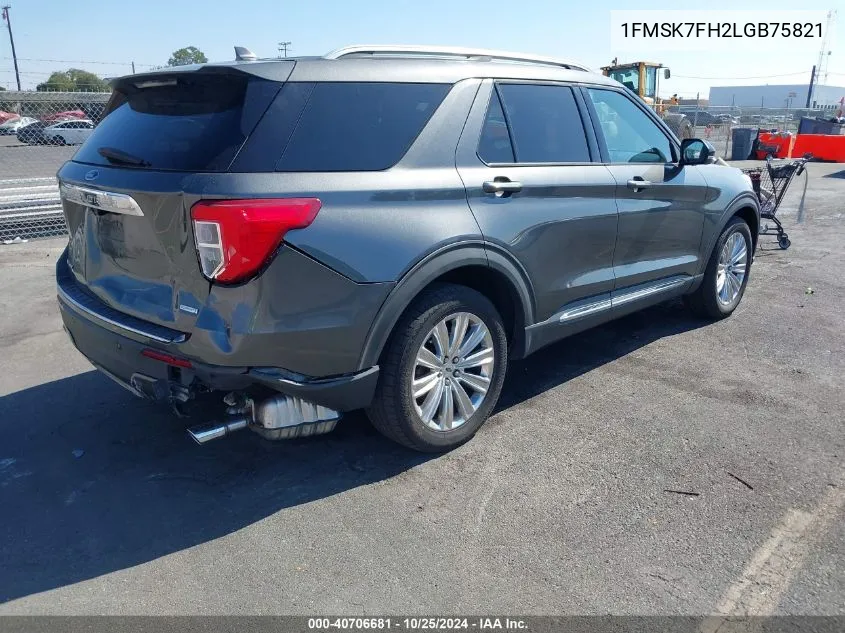 2020 Ford Explorer Limited VIN: 1FMSK7FH2LGB75821 Lot: 40706681