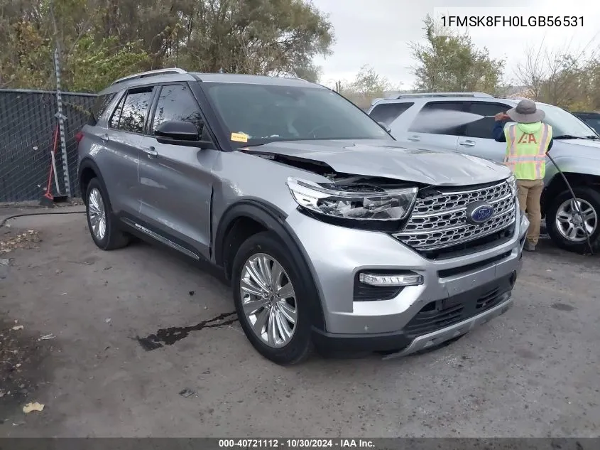 2020 Ford Explorer Limited VIN: 1FMSK8FH0LGB56531 Lot: 40721112